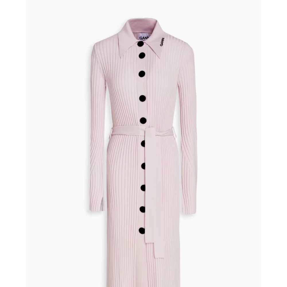 Ganni NWT merino wool dress /coat lavender, sexy for spring ! Size m